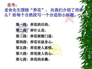 六級下冊語(yǔ)文養花的資料
