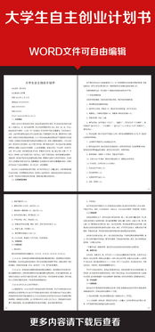 大學(xué)生自主創(chuàng  )新創(chuàng  )業(yè)計劃書(shū)