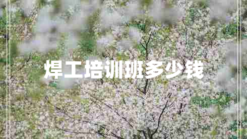 焊工培訓班多少錢(qián)