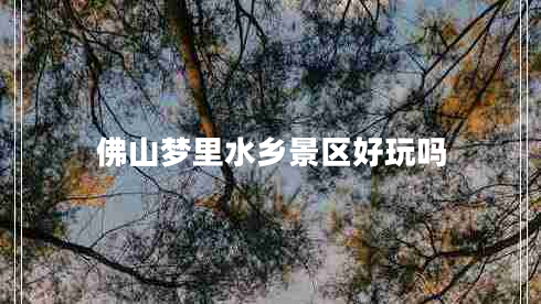 佛山夢(mèng)里水鄉景區好玩嗎