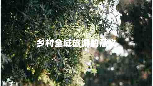 鄉村全域旅游的意義