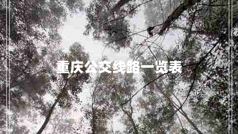 重慶公交線(xiàn)路一覽表