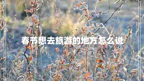 春節想去旅游的地方怎么說(shuō)