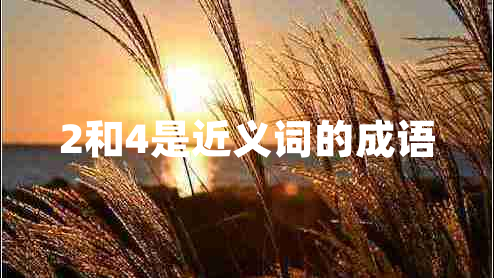 2和4是近義詞的成語(yǔ)