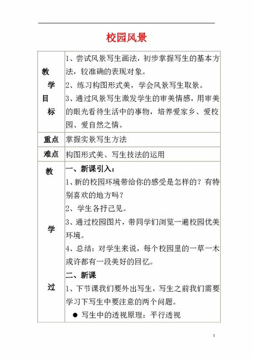 校園風(fēng)光作文教案
