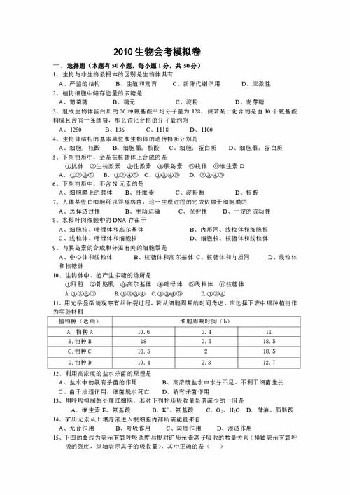 生物會(huì )考填卡注意事項