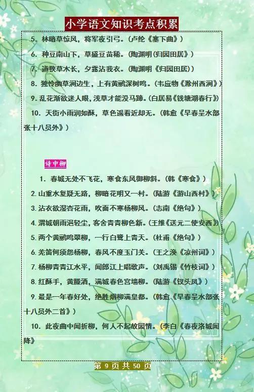 打好,小學(xué)語(yǔ)文,基礎知識