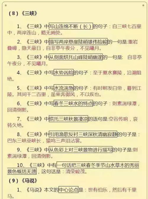 初中語(yǔ)文基礎知識全表